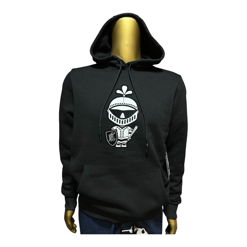 Karl Lagerfeld Black Hoodie with White Knight Graphic